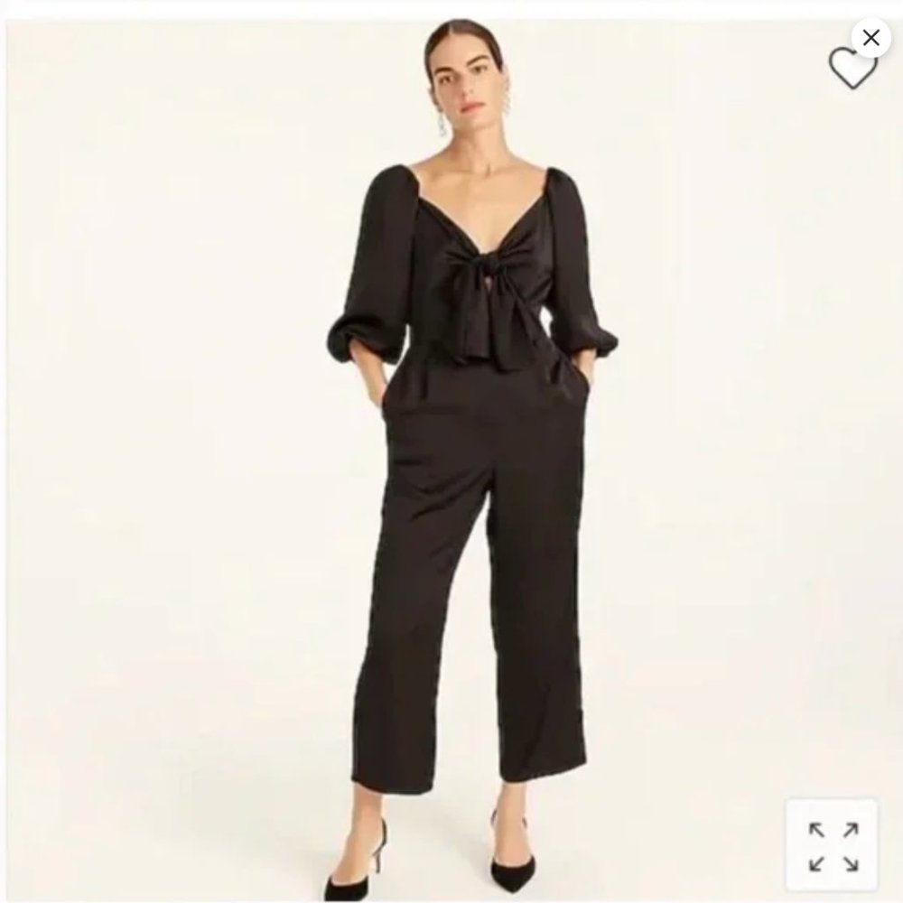JCREW Tie-front jumpsuit in satin-back crepe
